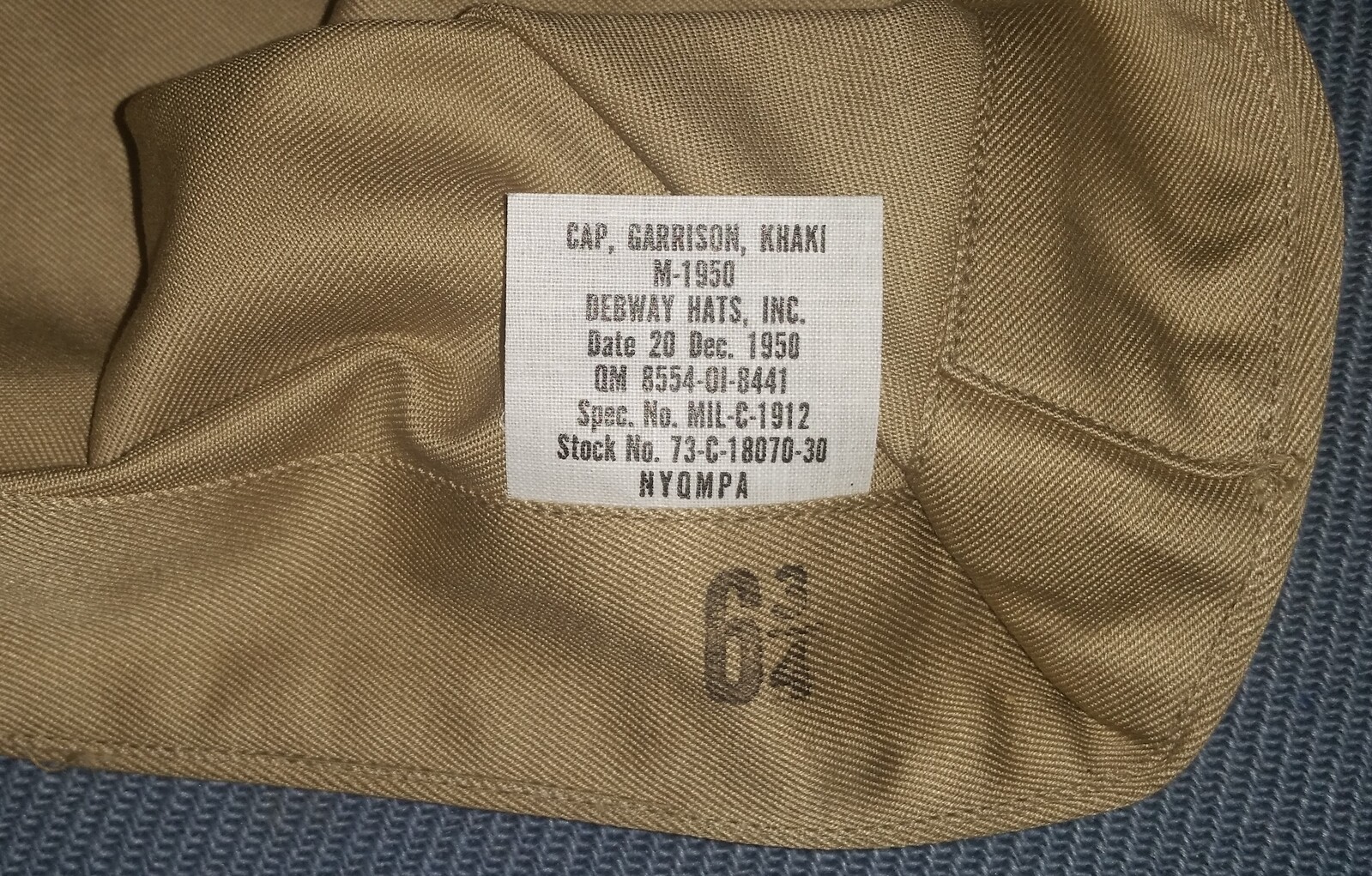 U.S. SIDE FORAGE CAP - M1950 TAN GENUINE ISSUE