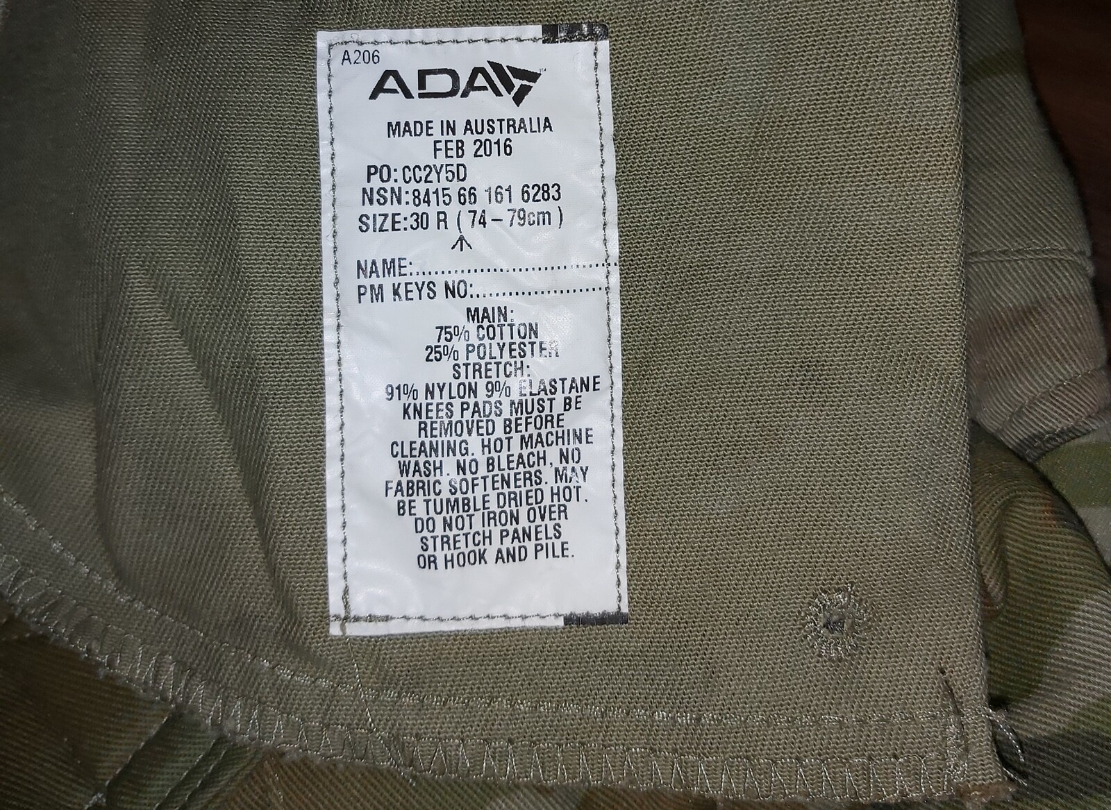 AMCU AUSTRALIAN ARMY COMBAT PANTS