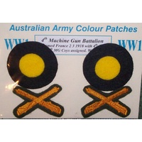 AUST MACHINE GUN BATTALION PATCHES PAIR - 4MG BN - patches only no MGs