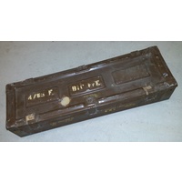 EX-ARMY STEEL AMMO BOX GOOD USED - LONG + frieght cost to be added