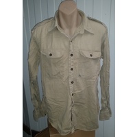 KHAKI COTTON DRILL AUSTRALIAN ARMY SHIRTS 1950s GENUINE ISSUE