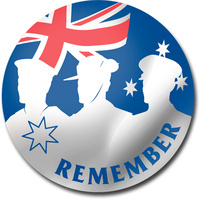 LARGE ROUND MILITARY STICKER - SUPPORT OUR TROOPS 90mm