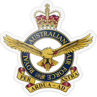 LARGE ROUND MILITARY STICKERS - RAAF CLEAR TRANSFER