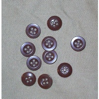 SPARE MILITARY BUTTONS - WW2 BROWN PLASTIC 14mm  pkt of 20