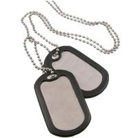 SILVER U.S.A STYLE DOG TAGS WITH CHAIN ONLY