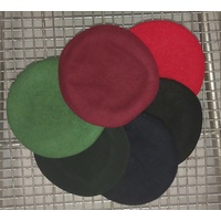 100% WOOL MILITARY BERET WITH LEATHER BAND