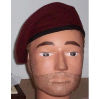 ADF MAROON WOOL BERETS GENUINE ISSUE - UNISSUED SIZE 57cm HILLS HATS 1990