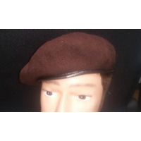 WOOL MILITARY BERETS - BROWN SIZE SMALL 54-56cm