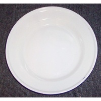FLAT ENAMEL PLATE WHITE 24cm NEW MADE REPRODUCTION