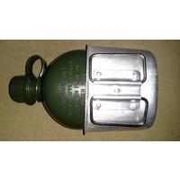 CUP CANTEEN ALUMINIUM - WITH NEW MADE GREEN PLASTIC CANTEEN
