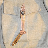 BRITISH OFFICERS WHISTLE BUTTON HOLDER & WHISTLE
