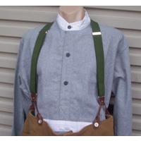 ELASTIC BUTTON ON TROUSERS BRACES GREEN