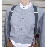 ELASTIC BUTTON ON TROUSERS BRACES GREY