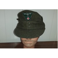 GERMAN M43 FIELD CAP - GREEN WOOL size 58cm badged