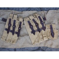 WW2 GERMAN MP38 / MP40 SMG AMMO POUCHES - TAN PAIR