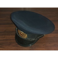 EAST GERMAN DDR PEAK CAP - NAVY ISSUE OFFICERS CAP WITH BADGE size 53cm MINT