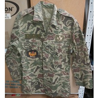 SOUTH KOREAN ROK TIGER CAMO SHIRTS - no7 size 38"  stains, repairs
