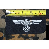 WW2 GERMAN UNIFORM BEVO EAGLE BADGE - LARGE BLACK
