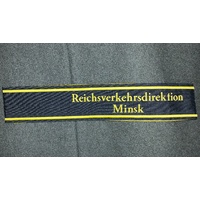 WW2 GERMAN Reichsbahn CUFF TITLE - Minsk