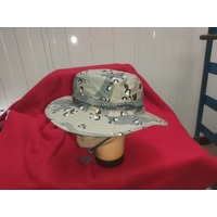 BOONIE HAT CAMOUFLAGE  NEW MADE IN CHINA GREY CHOC CHIP DESERT  size Large