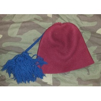 WW1 WW2 ITALIAN BERSALEIRI RED FEZ WITH BLUE TASSELL SIZE 56cm new