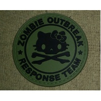 ZOMBIE OUTBREAK PVC PATCH HELLO KITTY GREEN 6cm DIA