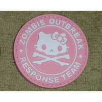 ZOMBIE OUTBREAK PVC PATCH HELLO KITTY PINK   6cm DIA