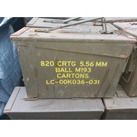 STEEL AMMO BOXES EX-MOVIE PROPS RESTENCILLED - 5.56mm BALL 30 cal box