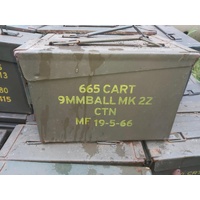 STEEL AMMO BOXES EX-MOVIE PROPS RESTENCILLED - 9mm BALL 30 cal box