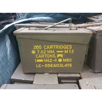STEEL AMMO BOXES EX-MOVIE PROPS RESTENCILLED - 7.62mm BALL 30 cal box
