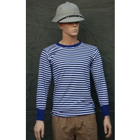 CHINESE NAVY STRIPED SHIRT - long sleeve small