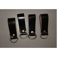 BELT HANGER D-RING  black leather D