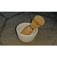 SHAVING CUP white with shaving brush