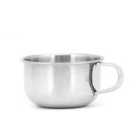 SHAVING CUP stainless steel with handle & brush