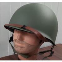 U.S. M1 STEEL HELMET  smooth surface POST WAR NYLON CHIN STRAP