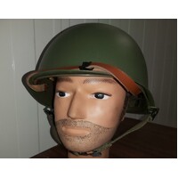 U.S. M1 STEEL HELMET  smooth surface COMPLETE WITH CORRECT CHIN STRAP