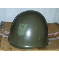 POLISH Wz67 STEEL HELMET VGC USED WITH EAGLE STENCIL ON SHELL