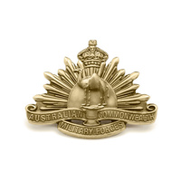CAMEL CORPS RISING SUN BADGE - BRASS FINISH