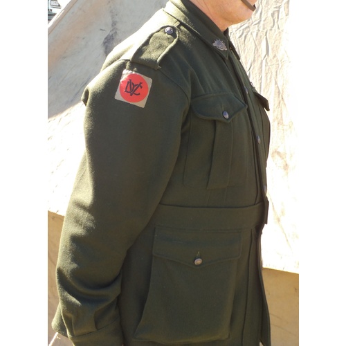 WW2 AUSTRALIAN ARMY VDC GREEN WOOL TUNIC