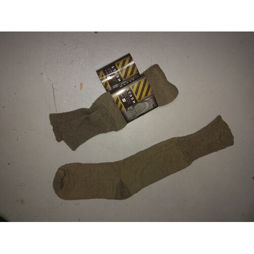 ARMY TERRY SOLE SOCKS - LONG LENGTH OLIVE GREEN AUSSIE MADE