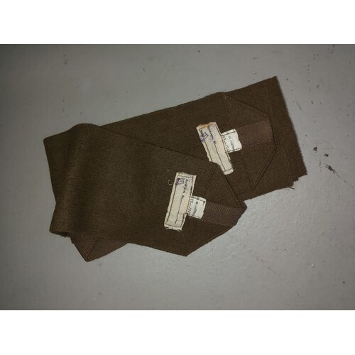 WW2 AUSTRALIAN SHORT WOOL PUTTEES ORIGINAL KHAKI/GREEN