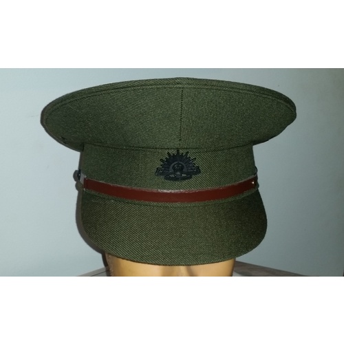 AIF SERVICE DRESS PEAK CAP & STRAPS